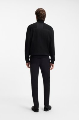 Boss Wool-blend rollneck sweater with structured details polotröjor herr – bild 3