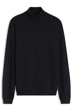 Wool-blend rollneck sweater with structured details