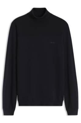 Boss Wool-blend rollneck sweater with structured details polotröjor herr – bild 4