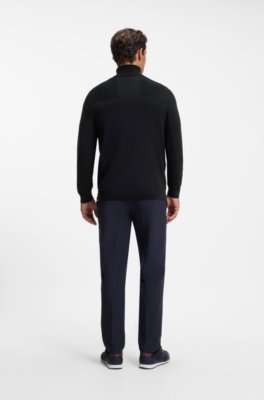 Boss Wool-blend rollneck sweater with structured details polotröjor herr – bild 3
