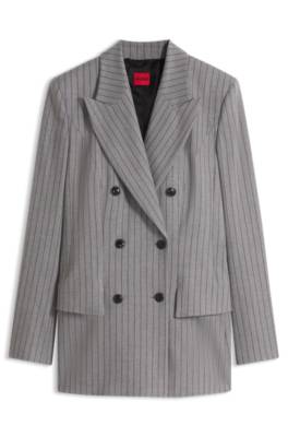 Hugo Regular-fit hourglass blazer in pinstripe fabric dam – bild 4
