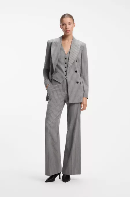 Regular-fit hourglass blazer in pinstripe fabric