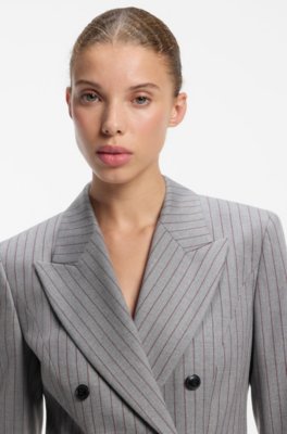 Hugo Regular-fit hourglass blazer in pinstripe fabric dam – bild 3