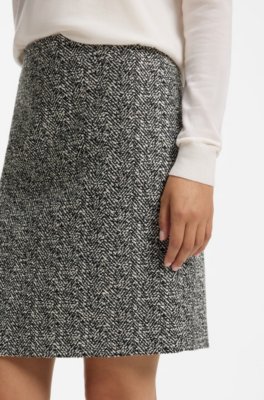 Hugo Slim-fit pencil skirt with herringbone pattern midikjolar – bild 3