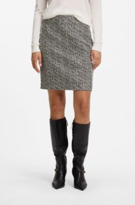 Gonna a tubino slim fit con motivo a spina di pesce, A disegni