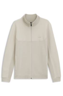 Hybrid zip-through jacket in stretch fabric 4