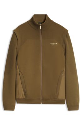 Porsche x BOSS hybrid jacket with detachable sleeves, Brown