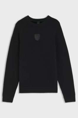 Porsche x BOSS Signature Edition-trui van scheerwol, Zwart