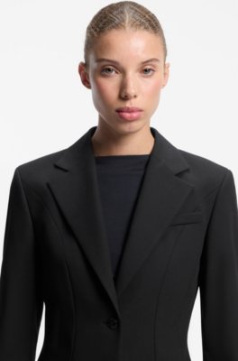 Hugo Regular-fit blazer with pleated peplum hem dam – bild 3