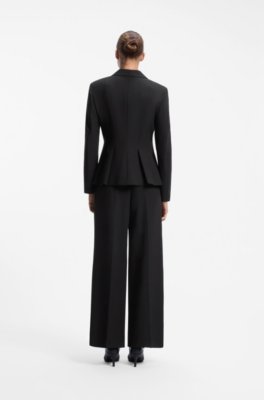 Hugo Regular-fit blazer with pleated peplum hem dam – bild 2