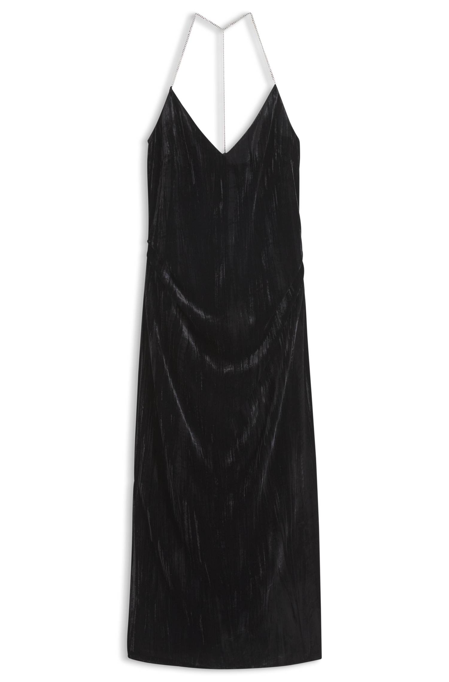 Hugo Velvet maxi dress with chain neckholder straps klänningar dam – bild 4