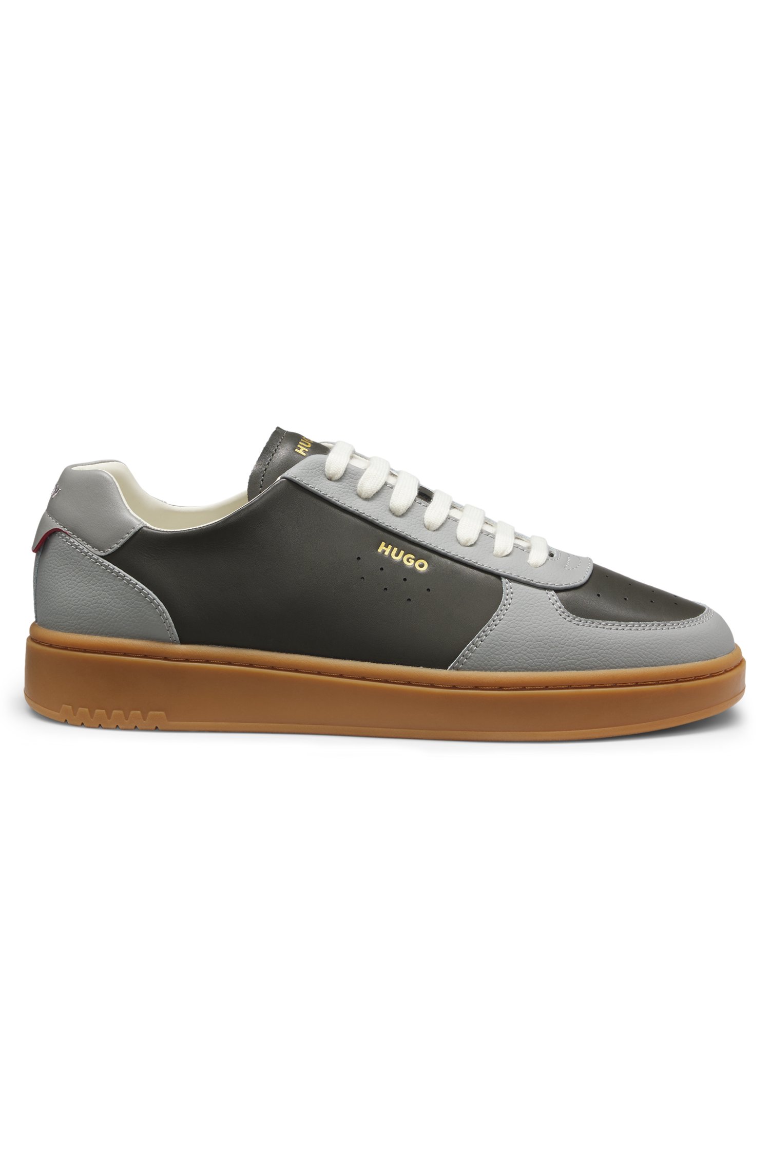 Hugo Leather trainers with gold-tone logo sneakers herr – bild 3