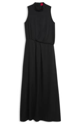 Satin maxi dress with scarf neckline 4