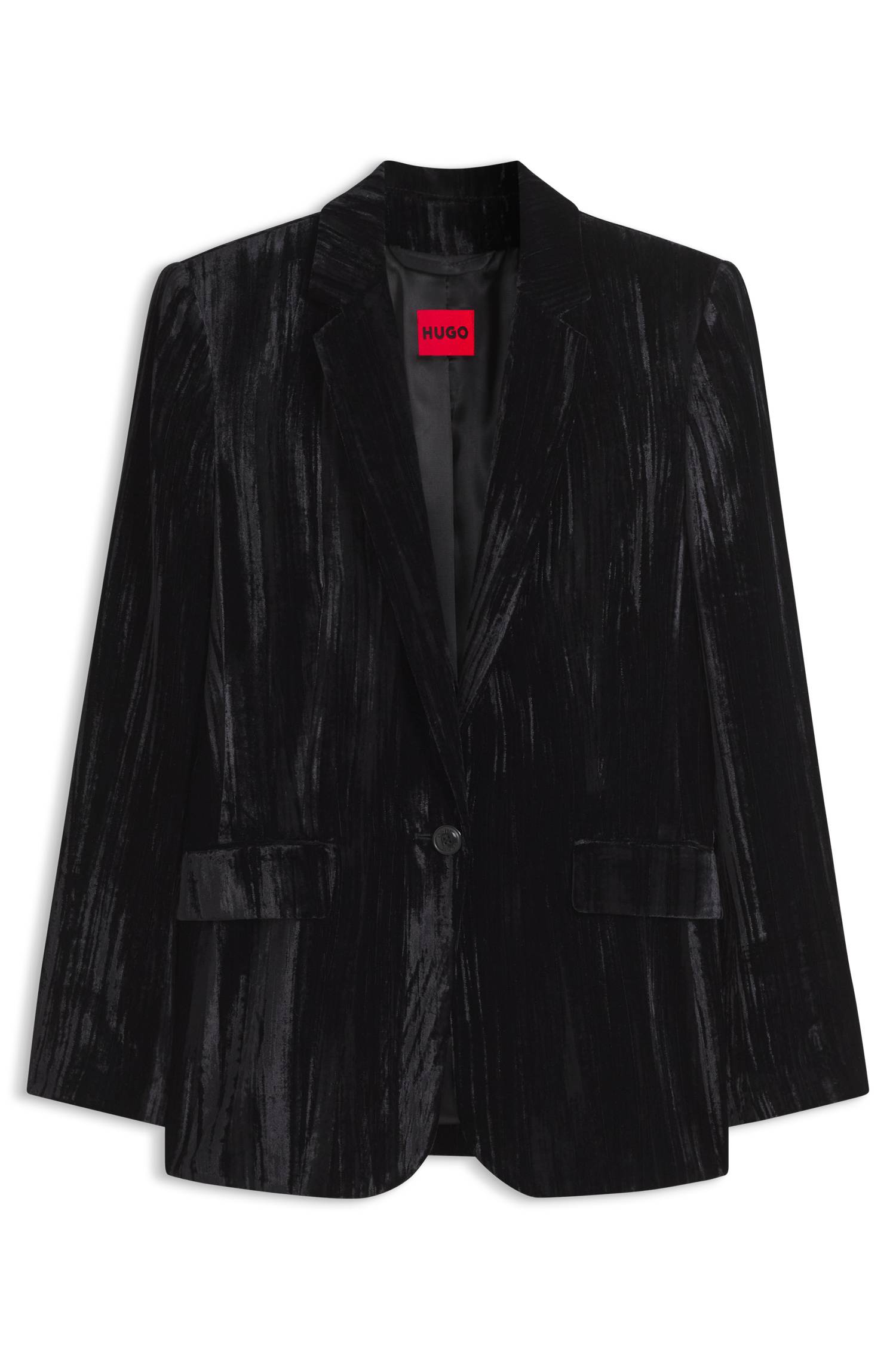 Hugo Single-button velvet blazer in a regular fit dam – bild 4