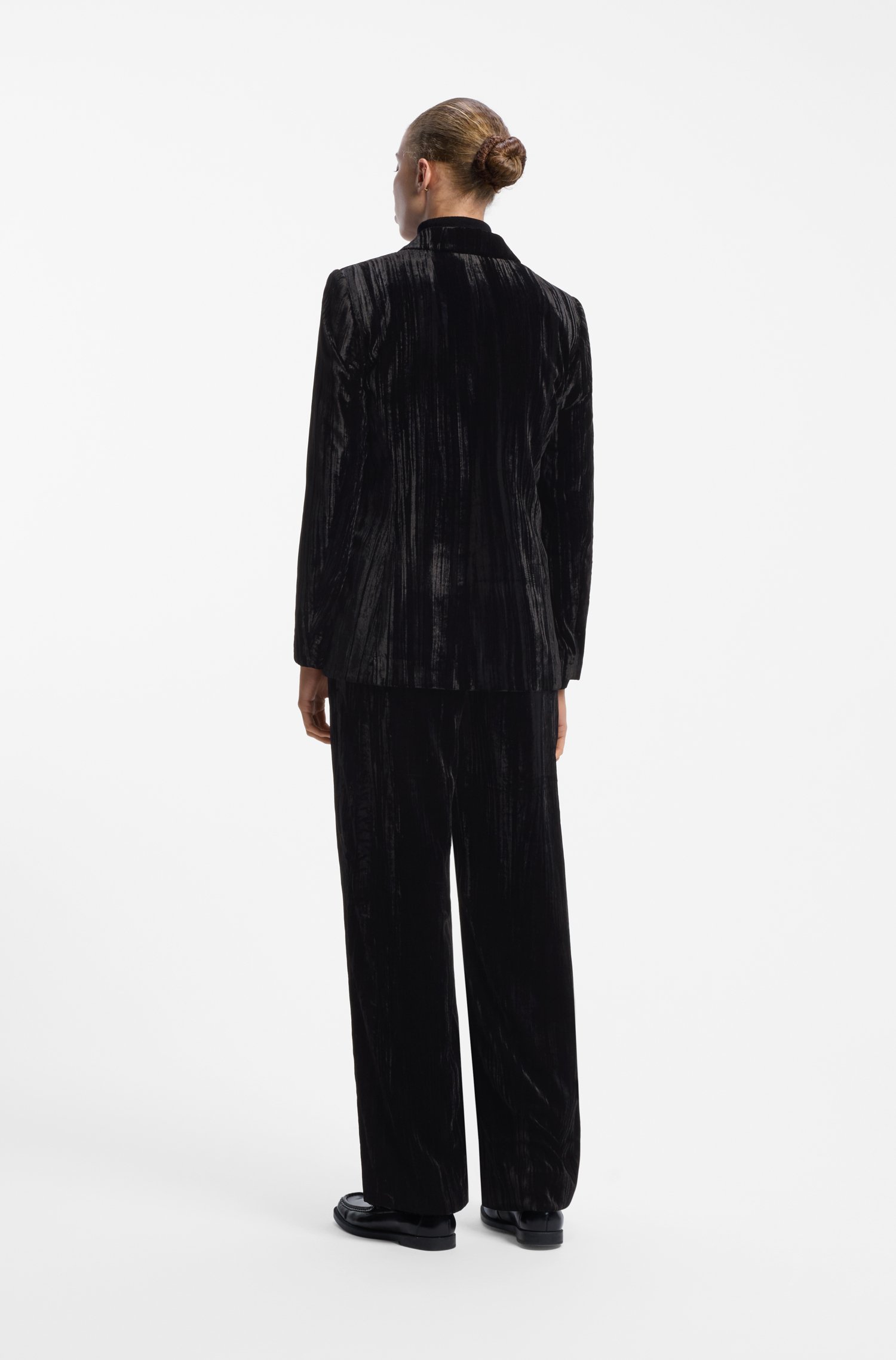 Hugo Single-button velvet blazer in a regular fit dam – bild 2