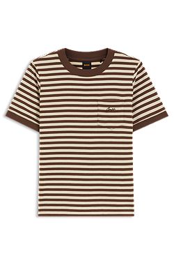 Striped cotton T-shirt with chest pocket