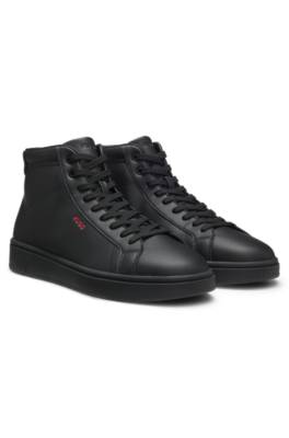 High-top trainers in faux leather 1
