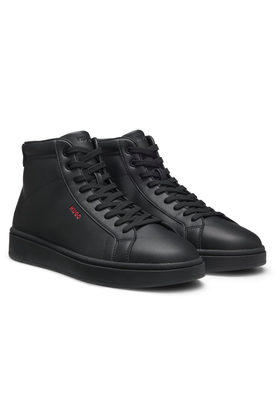 High-top trainers in faux leather