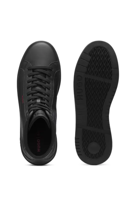 High-top trainers in faux leather