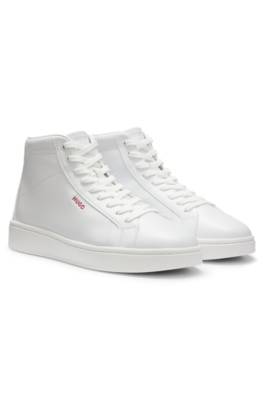 High-top trainers in faux leather 1