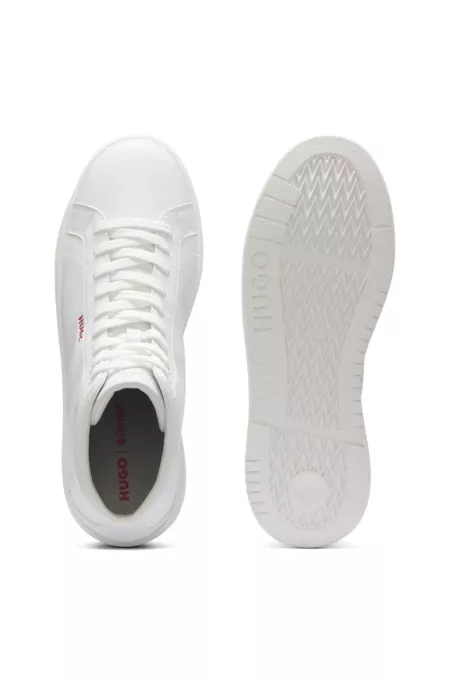 High-top trainers in faux leather