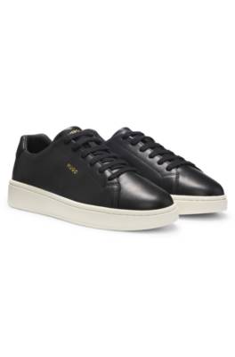 Nappa-leather trainers with gold-tone logo 1