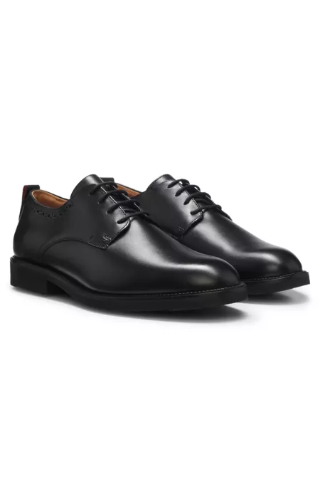 Leather Derby shoes with brogue details