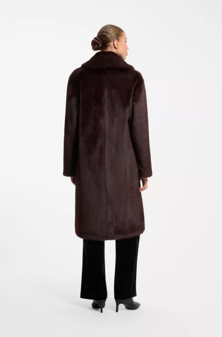 Manteau Oversized Fit en fourrure synthétique orné de sequins