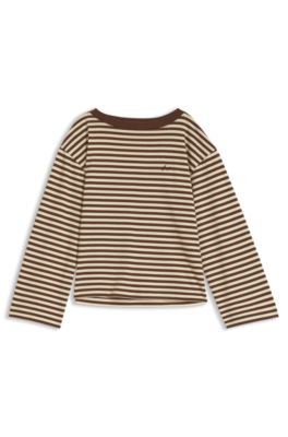 Maglia a righe in jersey di cotone con vestibilit&agrave; relaxed, A disegni