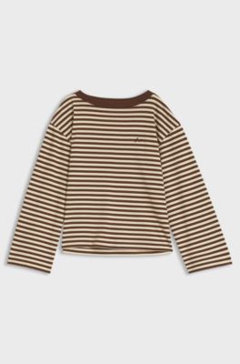 Relaxed-fit striped top in cotton jersey, Patterned