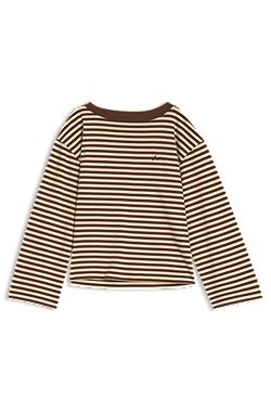 Relaxed-fit striped top in cotton jersey