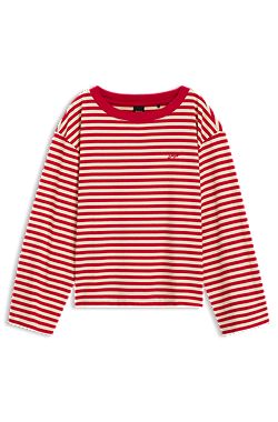 Relaxed-fit striped top in cotton jersey
