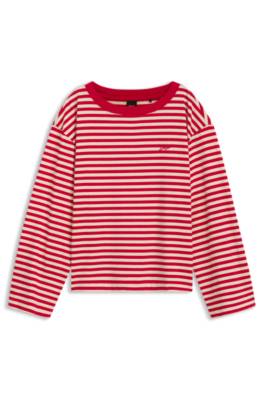 Boss Relaxed-fit striped top in cotton jersey långärmade t-shirt dam – bild 4