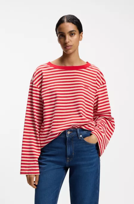 Top Relaxed en jersey de coton à rayures