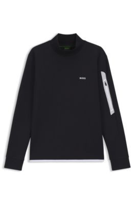 Crew-neck sweatshirt in a cotton blend, Dark Blue