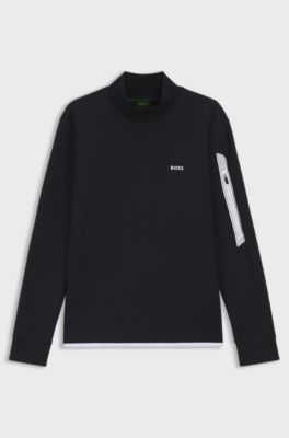 Crew-neck sweatshirt in a cotton blend, Dark Blue