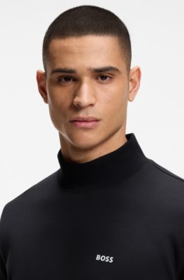 Crew-neck sweatshirt in a cotton blend, Dark Blue