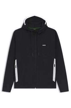 Zip-up hoodie in a cotton blend with contrasting details