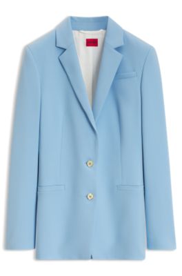 Regular-fit blazer with modern sleeve slits, Light Blue