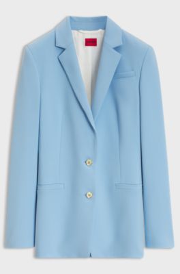 Regular-fit blazer with modern sleeve slits, Light Blue