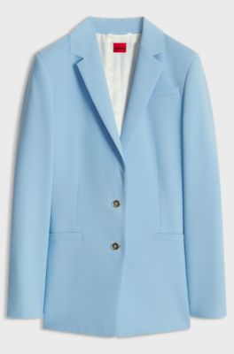 Regular-fit blazer with modern sleeve slits, Light Blue