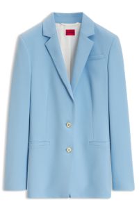 Regular-fit blazer with modern sleeve slits, Light Blue