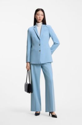 Regular-fit blazer with modern sleeve slits, Light Blue