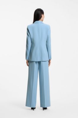 Regular-fit blazer with modern sleeve slits, Light Blue
