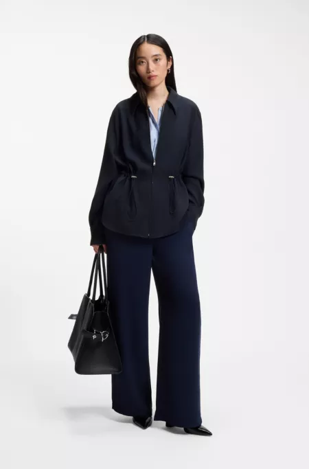 Veste infroissable avec cordon de serrage ajustable à la taille