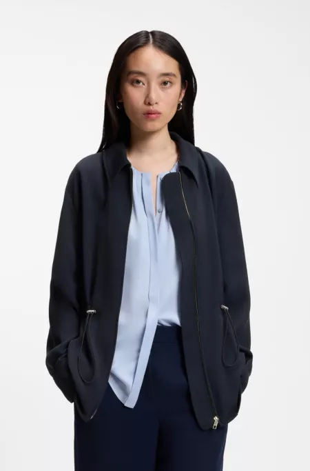 Veste infroissable avec cordon de serrage ajustable à la taille