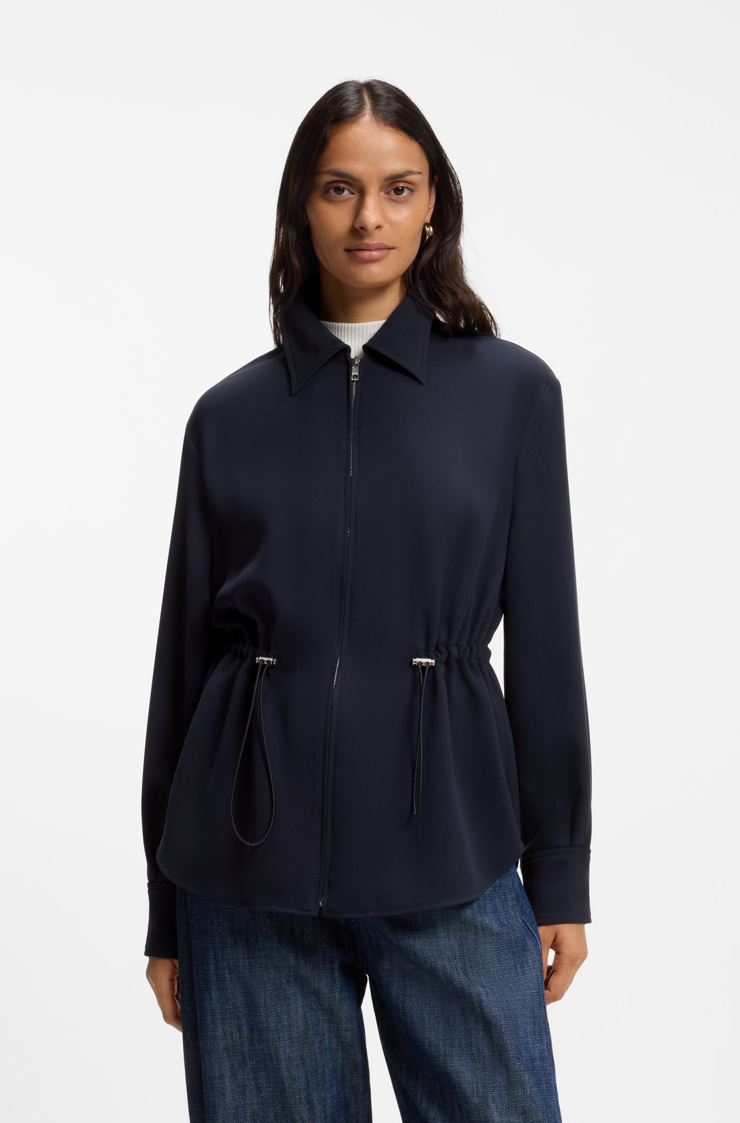 Boss Crease-resistant jacket with adjustable drawstring waist dam