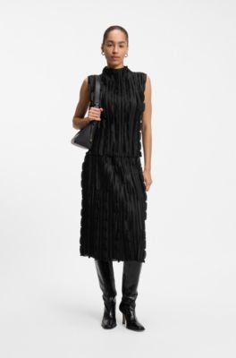 Pliss&eacute; skirt, Black