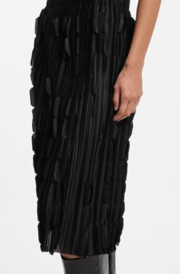 Pliss&eacute; skirt, Black
