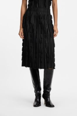 Pliss&eacute; skirt, Black
